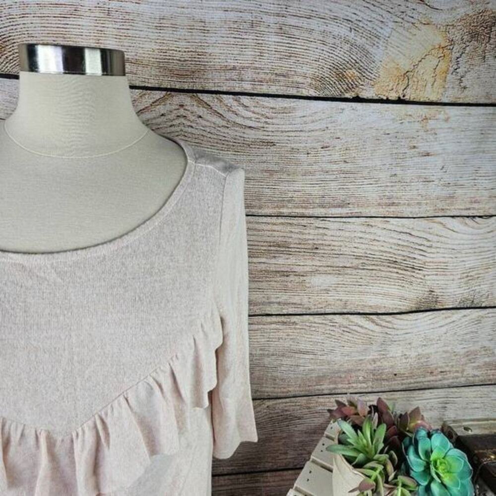 Retro Threads Ruffle Detail Light Pink Sweater Size Medium - Picture 2 of 5